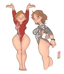 2girls 2milfs ass aunt_cass big_hero_6 blush cass_hamada elastigirl helen_parr highleg_leotard leotard milf milfs the_incredibles thick_thighs thighs tomphelippe wellington_phelippe wide_hips