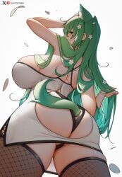 1girls ass breasts ceres_fauna dat_ass female greatodoggo green_hair hi_res hololive hololive_english hololive_english_-council- hololive_english_-promise- huge_ass huge_breasts light-skinned_female light_skin long_hair naughty_face virtual_youtuber