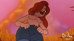 animated anthro boobs breasts disney drules_(artist) female goof_troop mammal mole_under_eye no_panties no_sound pussy redhead roxanne_(goof_troop) smile smirk tagme undressing vagina video