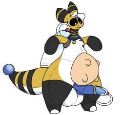 ampharos animal_genitalia anthro balls bell bell_collar belly big_balls big_penis blue_penis blush bodily_fluids bovid bree_ribbons caprine collar cum digital_media_(artwork) erection generation_2_pokemon genital_fluids genitals hair hi_res hooved_toes hooves kodi_(ampharos) long_penis looking_at_genitalia looking_at_penis looking_down looking_down_at_penis machine male mammal milking_machine nintendo nipples nude penile penis penis_milking plushie pokemon pokemon_(species) seam_(sewing) sheep simple_background solo striped_neck tail teats udders white_background white_belly yellow_body