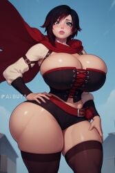 1girls ai_generated aibuta alternate_body_type alternate_breast_size alternate_costume athletic athletic_female big_ass big_breasts big_butt bimbo_lips breasts breasts_bigger_than_head child_bearing_hips cleavage curvaceous curves curvy curvy_body curvy_female curvy_figure curvy_hips female female_only gigantic_ass gigantic_breasts hi_res high_resolution highres hips hips_wider_than_shoulders hourglass_figure huge_breasts hyper hyper_breasts massive_breasts massive_thighs ruby_rose rwby shiny_skin skull_crushing_thighs solo solo_female solo_focus stable_diffusion thick_ass thick_thighs thighhighs thighs voluptuous voluptuous_female wide_hips