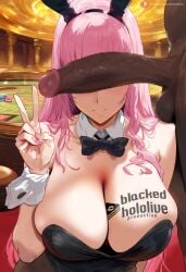 1boy 1girls ai_generated blacked cleavage cock_worship dark-skinned_male female hololive hololive_english hololive_myth interracial mori_calliope netorare pawg penis penis_awe penis_covering_eyes penis_on_face virtual_youtuber vtuber