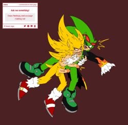 2boys aroused bite duo eulipotyphlan fleetway_comics fleetway_sonic_(character) footwear gay handwear handwear_and_footwear_only hedgehog hi_res male male/male male_only mammal scourge_the_hedgehog sega someweirdnut sonic_the_comic sonic_the_hedgehog_(archie) sonic_the_hedgehog_(comics) sonic_the_hedgehog_(series)
