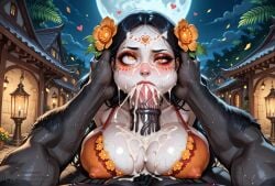 la_muerte day_of_the_dead dia_de_los_muertos the_book_of_life holidays pale_skin pale-skinned_female undead costume red_dress long_dress long_hair black_hair mexican_female sombrero hair_ornament makeup mascara orange_eyes amber_eyes outdoors public public_nudity horror_(theme) light-skinned_female cleavage deep_cleavage blush blushing mature_female sweat sweating sweaty sweaty_body thick_thighs voluptuous voluptuous_female ai_generated creamhorseai curvy curvy_female curvy_figure fit fit_female high_resolution highres horny horny_female hourglass_figure huge_ass huge_breasts big_ass big_breasts big_butt mature perfect_body seductive seductive_look erect_nipples female mommy mommy_kink latina minotaur muscular muscular_male anthro anthro_on_human feral_on_female big_balls big_penis huge_balls huge_cock hyper_balls testicles male male/female equine_penis horsecock horse_penis horsecock_on_humanoid fur furry male_anthro/female_human furry_male massive_balls massive_penis absurdly_large_cock titjob titfuck paizuri paizufella licking_penis oral oral_sex cum cum_inside cum_in_mouth cum_on_face cum_on_breasts cum_on_body cum_drip excessive_cum covered_in_cum cum_covered ahe_gao fucked_silly spoken_heart rolling_eyes fellatio blowjob deepthroat throat_fuck throat_bulge throat_swabbing choking_on_cock irrumatio puffed_cheeks mouth_full_of_cum mouth_full_of_cock