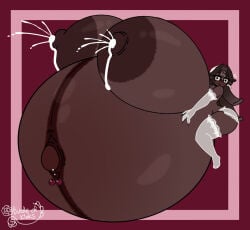 black_forest_cookie black_skin black_skinned_female bride bundle-of-kinks cookie_run cookie_run_kingdom devsisters enjoying_pregnancy female hyper_pregnancy lactation linea_nigra pregnant pregnant_bride pregnant_female wedding_dress