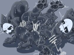 2026 abdominal_bulge anal anal_orgasm anal_penetration anthro anthro_on_anthro anthro_penetrated anthro_penetrating anthro_penetrating_anthro anus backsack balls biped black_anus black_balls black_body black_butt black_fur black_pawpads black_penis black_perineum black_sclera bodily_fluids bone bone_mask bumper_cars_position butt canid canine censor_bar censored censored_anus censored_genitalia censored_penis changed_(video_game) cum cum_in_ass cum_inside cum_while_penetrated cumshot digital_drawing_(artwork) digital_media_(artwork) duo ejaculation english_description fluffy fluffy_tail from_behind_position fur genital_fluids genitals grey_background hands-free hi_res humanoid_genitalia humanoid_penis ineffective_censorship iyy latex_creature lying male male/male male_anthro male_penetrated male_penetrating male_penetrating_male mammal mask nude_anthro nude_male on_back one_leg_up orgasm pawpads paws penetration penile penile_penetration penis penis_in_ass perineum pupils puro_(changed) raised_leg sex simple_background skull skull_mask snout tail top_hole white_pupils