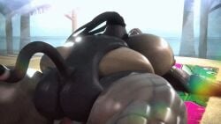 10s 1boy 1boy1girl 1girls 3d_animation after_sex after_vaginal animated animation anthro anthro_only ass avian backsack balls ballsack beach belly big_ass big_balls big_belly big_breasts big_butt big_penis bird black_body black_feathers black_hair breasts brown_body brown_scales butt crocodile crocodilian crocodylid cum cum_everywhere cum_expulsion cum_in_pussy cum_inflated_belly cum_inflation cum_on_penis cum_on_stomach cumflation day erect_penis erection excessive_cum exhibitionism female fucked_senseless fucked_silly furry gif huge_ass huge_belly huge_breasts huge_butt huge_penis male male/female mitch_(velocirection) outside penis pull_out reptile scalie short_playtime shorter_than_30_seconds thick_thighs towel tree trees velocirection wide_hips