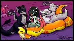 2_penises alley amazon_position anal anal_penetration animal_genitalia animal_penis anthro apode balls bat big_balls big_penis bodily_fluids brick brick_wall character_poster claws collar digital_media_(artwork) draconcopode dragon english_text erection felid fur genital_fluids genitals group gynomorph gynomorph/male hair handjob hemipenes herm hi_res horn huge_balls huge_penis ignis_wright_(theta) intersex intersex/male ito_(cas) kiri_ashita_(ohboycasdidit) kobold leash legless looking_at_another looking_pleasured lying male male/male male_penetrated male_penetrating male_penetrating_male mammal membrane_(anatomy) membranous_wings multi_genitalia multi_penis mythological_creature mythological_scalie mythology naga nude on_back open_mouth penetration penile penis poster rako_(cas) scalie serpentine sex snake_hood tail text tongue tongue_out tulip_(tulipsanddragons) tulipsanddragons vein veiny_penis vulva wall_(structure) wings