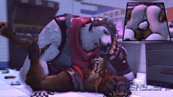 3d_(artwork) absurd_res anal anal_penetration anthro balls bear butt buttplug canid canine canis clothed clothing digital_media_(artwork) dire_(fortnite) duo epic_games erection fast_food_restaurant floor_sex fortnite from_front_position fur genitals hi_res humanoid_genitalia humanoid_penis interspecies lying male male/male male_penetrated male_penetrating male_penetrating_male mammal mating_press missionary_position muscular muscular_anthro muscular_male mythological_canine mythological_creature mythology nude on_back open_mouth penetration penile penile_penetration penis plug_(sex_toy) polar_bear polar_patroller rear_view restaurant sex sex_toy source_filmmaker_(artwork) trashy_sfm ursine werecanid werecanine werecreature werewolf white_body white_fur wolf
