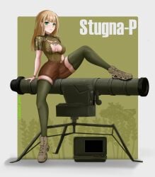 erotic female female_only human humanization humanized jolibond long_hair military military_uniform missile petite sexy sexy_body sexy_pose stockings ukrainian ukrainian_flag weapon