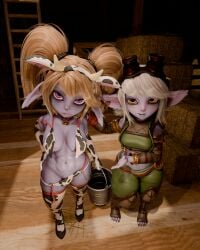 bikini cow_print ekkeves league_of_legends muscular_female poppy shortstack tristana yordle