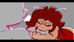 1boy 1girls animated anonymous_male auburn_hair blowjob cheating_girlfriend closed_eyes clothed_sex clothing female freckles friday_night_funkin girlfriend_(friday_night_funkin) male oral penis penis_in_mouth red_dress sound tagme video