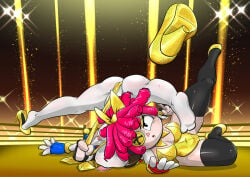 2girls armwear ass assisted_exposure assisted_presentation big_breasts black_armwear black_legwear black_thighhighs breasts brown_hair cameltoe catfight female_focus female_only femdom fight fighting fighting_ring golden_leotard golden_week hair_bow heels jester jester_cap jester_girl jester_hat large_breasts legwear leotard leotard_pull lesbian octavoid pomni_(dancer_outfit) pomni_(the_amazing_digital_circus) pro_wrestling ragatha_(dancer_outfit) ragatha_(the_amazing_digital_circus) red_hair ryona short_hair suplex the_amazing_digital_circus thick thick_thighs thighhighs thighs tongue tongue_out wrestling wrestling_ring wrestlingryona yuri