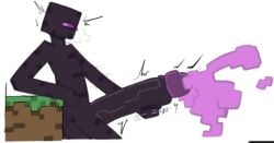 big_penis enderman excessive_cum jerking large_penis masturbation minecraft pink_cum pink_eyes