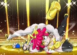 2girls armwear ass assisted_exposure assisted_presentation big_breasts black_armwear black_legwear black_thighhighs breasts brown_hair cameltoe catfight female_focus female_only femdom fight fighting fighting_ring golden_leotard golden_week hair_bow heels jester jester_cap jester_girl jester_hat large_breasts legwear leotard leotard_pull lesbian octavoid pomni_(dancer_outfit) pomni_(the_amazing_digital_circus) pro_wrestling ragatha_(dancer_outfit) ragatha_(the_amazing_digital_circus) red_hair ryona short_hair suplex the_amazing_digital_circus thick thick_thighs thighhighs thighs tongue tongue_out wrestling wrestling_ring wrestlingryona yuri