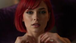 1girls ai_generated animated big_breasts female female_only grabbing_breasts king_of_fighters light-skinned_female light_skin lingerie red_hair short_hair syxxkonami tagme vanessa_(kof) video white_shirt