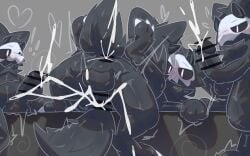 2026 anal anal_penetration anthro anthro_on_anthro anthro_penetrated anthro_penetrating anthro_penetrating_anthro balls being_watched biped black_balls black_body black_fur black_pawpads black_penis black_sclera bodily_fluids bone bone_mask canid canine censor_bar censored censored_anus censored_genitalia censored_penis changed_(video_game) cum cum_from_ass cum_in_ass cum_inside cum_splatter cum_string cumshot digital_drawing_(artwork) digital_media_(artwork) ejaculation english_description erection exclamation_point eye_contact fluffy fluffy_tail from_front_position fur genital_fluids genitals grey_background group group_sex heart_symbol hi_res humanoid_genitalia humanoid_penis ineffective_censorship iyy latex_creature looking_at_another looking_at_partner lying male male/male male_anthro male_penetrated male_penetrating male_penetrating_male mammal mask masturbation missionary_position nude_anthro nude_male on_back orgasm pawpads paws penetration penile penile_masturbation penile_penetration penis penis_in_ass pupils puro_(changed) raised_tail sex simple_background skull skull_mask snout tail top_hole white_pupils