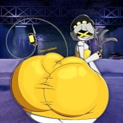 1boy ass ass_bigger_than_head ass_focus big_ass big_butt butt butt_focus claws deelikedeez_(artist) digital_drawing_(artwork) digital_media_(artwork) disassembly_drone dress drone femboy glitch_productions gold_dress golden_dress golden_week hat huge_ass huge_butt hyper hyper_ass hyper_butt ibispaint ibispaint_(artwork) large_ass large_butt male massive_ass massive_butt murder_drones n_(murder_drones) robot sharp_teeth smile smiling solo solo_focus solo_male tail tight_clothes tight_clothing tight_dress tight_fit tight_underwear underwear_visible_through_clothing yellow_dress yellow_eyes
