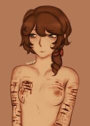 artist_name artist_upload bleeding blood brown_hair cuts cuts_on_arms cuts_on_chest edgar_valden freckles ganvicyaoi gore identity_v idv injury nonsexual_nudity nudity open_wound ponytail scars self_harm self_upload selfharm selfharm_scars small_breasts topless trans_man transgender transgender_male