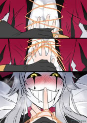 blush blushing_at_another blushing_at_viewer blushing_male blushing_profusely exposed_abs exposed_muscle grin grinning_at_partner grinning_at_viewer heart-shaped_pupils heart_eyes nude_male pierrot_(the_freak_circus) sixcat69 the_freak_circus touching_breast touching_breasts touching_chest touching_face touching_lip