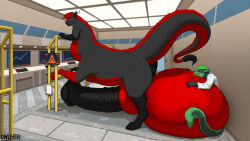 animal_genitalia animal_penis anthro balls big_balls big_penis canid canine clothing coat dragon duo equine_genitalia equine_penis expansion flared_penis from_behind_position fur furred_dragon furred_scalie genitals growth hi_res huge_balls huge_penis hybrid hyper hyper_balls hyper_genitalia hyper_penis lab_coat laboratory male mammal mounting mythological_creature mythological_scalie mythology owligatorstudios penis scalie sex shado_(shadowolf17) sheath size_difference taur thomas_green topwear