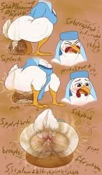 anthro anus avian avian_feet beak big_butt bird bird_feces bodily_fluids butt cheekles chicken clothed clothing clothing_lift colored_feces diarrhea disney dress dress_lift embarrassed explosive_diarrhea fart fart_fetish feathers feces feces_in_ass feces_in_container female galliform genitals hi_res lady_kluck medieval medieval_clothing onomatopoeia phasianid pooping pooping_in_container robin_hood_(disney) scat smelly smelly_butt solo sound_effects sweat text unusual_feces vulva white_body white_feathers white_feces