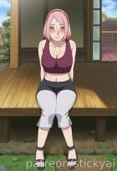 ai_generated 1girls anime breasts fit nsfw tits stickyai eyes hair female sakura_haruno naruto naruto_shippuden boruto