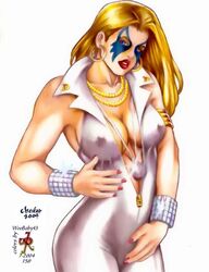 1girls 2004 alison_blaire chester colored dazzler female hoop_earrings marvel solo straight_hair tagme woobaby43 x-men