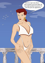 demona disney dominique_destine fab3716 female french_text gargoyles human looking_at_viewer nipples red_hair see-through tagme thong translated