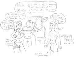 1girls 3boys clothed clothing comic erect_nipples hyuuga_hinata ino_yamanaka jiraiya large_breasts large_penis long_hair might_guy nara_shikamaru naruto nipples open_mouth shiin spiked_hair uzumaki_naruto voyeurism