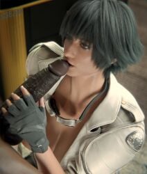 1080p 1boy1girl 1girl1boy 1girls 3d 3d_(artwork) 3d_render big_breasts black_hair black_male blender blender_(artwork) blender_(software) blender_cycles carpet close-up clothed_female_nude_male dark-skinned_male dark_skin desk devil_may_cry devil_may_cry_(series) devil_may_cry_5 gloves goggles goggles_around_neck handjob hetero_sex heterochromia hi_res high_resolution highres imminent_fellatio imminent_oral imminent_sex indoor_masturbation indoors interracial jacket jacket_open kneeling lady_(devil_may_cry) large_penis light-skinned_female light_skin lips lips_on_penis patreon_username sgejinx_(artist) short_hair topless twitter_username very_dark_skin