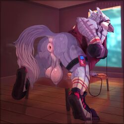 1:1 animal_genitalia animal_penis anthro anus ass avian balls beak bent_over big_balls big_butt bird blue_jay bodily_fluids clothed clothing corvid dumbbell electronics equine_genitalia equine_penis exercise footwear genitals gryphon hair half-erect headphones hi_res inside jay_(bird) kendryzak looking_back male male_anthro muscular muscular_anthro muscular_male musk musk_cloud mythological_avian mythological_creature mythology new_world_jay oscine partially_clothed passerine penis pink_anus pink_balls pink_penis portable_music_player puffy_anus raised_tail rear_view saggy_balls scuted_arms scutes shirt shoes smile sneakers socks solo sweat sweaty_balls sweaty_butt sweaty_genitalia tail tail_aside tank_top topwear weightlifting weights white_hair workout