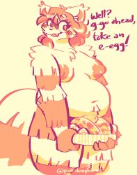 animate_inanimate anthro areola arm_tuft balls biped blush bodypaint easter easter_egg elbow_tuft eyewear eyewear_only flaccid foreskin genitals glasses glasses_only gynomorph hair holidays intersex living_pinata monochrome navel nipples nude overweight overweight_anthro overweight_gynomorph overweight_intersex painted_balls penis pinata pinkshinyhorns pointy_ears prick_ears shoulder_tuft signature solo tail tuft wearing_glasses