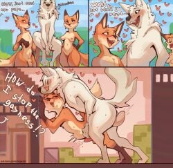 1girls 2boys anal anal_orgasm anal_sex anthro areola balls biped bodily_fluids breasts canid canine canis comic cum cum_while_penetrated cumshot detailed_background dialogue ejaculation english_text female female_fox fox fox_(minecraft) fox_girl fur furry gay gay_male genital_fluids genitals group hands-free hi_res looking_pleasured male male/male male_penetrated male_penetrating mammal microsoft minecraft mojang nepentz nipples orgasm outside pale_wolf_(minecraft) penetration penile penile_penetration penis penis_in_ass pupils sex smile stomach_bulge tail text thick_thighs trio vixen vulva white_body wolf wolf_(minecraft) xbox_game_studios yaoi