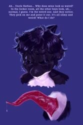 1boy anthro anthro_only ashamed_of_cock ashamed_of_his_cock big_cock big_penis black_body black_skin cetacean cetacean_genitalia cetacean_penis crying crying_with_eyes_closed digital_drawing_(artwork) digital_media_(artwork) disembodied dripping_precum embarrassed_male emotional emotional_expression emotional_male english english_text glasses_removed hair head_fin insecure large_cock large_penis lineless low_self_esteem mr_shrink needing_support needs_support no_balls offscreen_character offscreen_male opening_up orca orca_boy original original_character original_characters painterly penis precum precum_drip precum_on_penis red_penis sad sad_male self_esteem_issues shamed shiny_skin simon_(mr_shrink) slimy slimy_cock slit slit_penis smaller_male solo solo_focus solo_male style_emulation style_imitation tapering_penis tears tears_in_eyes tears_of_sadness tears_on_cheek text two-tone_body uncle_and_nephew unhappy_male upset veiny veiny_cock veiny_penis vignette vulnerable