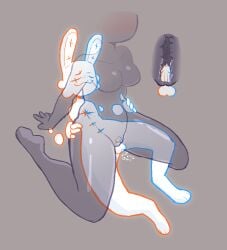 anthro balls blush bodily_fluids breasts closed_eyes digital_media_(artwork) duo erection faceless_character faceless_female female female_penetrated floating_hands fur genital_fluids genitals glowing glowing_genitalia glowing_penis holding_hips humanoid humanoid_genitalia humanoid_penis interspecies lagomorph larger_female larger_penetrated male male/female male_penetrating male_penetrating_female mammal medium_breasts nude on_bottom on_top penetration penile penile_penetration penis penis_doesnt_reach_cervix penis_in_vagina peppergiz precum reverse_cowgirl_position sex simple_background size_difference small_penis small_penis_penetrator smaller_male smile smug_grin vaginal_penetration vulva x-ray_view