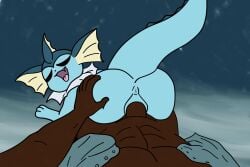 3:2 abs anus ass blue_body clothing duo eeveelution erection female female_penetrated feral feral_penetrated generation_1_pokemon genitals hi_res human human_on_feral human_penetrating human_penetrating_feral interspecies looking_at_viewer lying male male/female male_on_feral male_penetrating male_penetrating_female mammal nintendo nude open_mouth passey_voppy penetration penis pokemon pokemon_(species) raised_tail sex simple_background smile tail teeth tongue topwear vaginal_penetration vaporeon vulva zoophilia