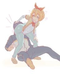 age_difference ass_bigger_than_head ass_on_face bending_over big_ass big_bulge bottom_heavy bubble_butt bulge face_in_ass flat_n_thick hand_on_head huge_ass large_penis looking_at_partner natsuki_subaru petra_leyte planktiton re:zero_kara_hajimeru_isekai_seikatsu shortstack size_difference smaller_female smug