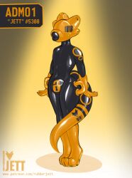 bondage bound bulge chastity_bulge chastity_device clothing doll drone femboy hi_res jett_(rubberjett) latex latex_clothing latex_skinsuit lips lizard lock_bulge lock_symbol null null_bulge perma permanent reptile rubberjett scalie skinsuit thick_lips tight_clothing