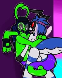 2-d_(felino) 2026 3_toes 4_fingers accessory alien ambiguous_penetration antennae_(anatomy) anthro anthro_on_anthro anthro_penetrated anthro_penetrating anthro_penetrating_anthro arthropod arthropod_abdomen backsack balls big_breasts black_antennae black_clothing black_gloves black_handwear black_hat black_headwear black_sclera blue_body blue_exoskeleton blue_hair bodily_fluids breasts clothing cum cum_inside cum_on_leg curling_toes dj_ampie_(felino) dragonfly duo exoskeleton eyewear feet female female_penetrated fingerless_gloves fingers genital_fluids genitals glasses gloves green_antennae green_body hair handwear hat headband headgear headwear hi_res insect_wings insects legs_around_partner male male/female male_penetrating male_penetrating_female mandibles mostly_nude nipples open_mouth penetration purple_body purple_headband purple_nipples purple_tongue red_eyewear red_glasses sex smile stand_and_carry_position standing standing_sex tail_around_partner toes tongue ultilix white_balls white_body white_exoskeleton white_eyes white_wings wings