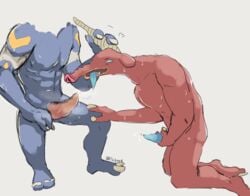 bodily_fluids breath_of_the_wild cum male male/male male_only moblin moblin_(breath_of_the_wild) monster sweat the_legend_of_zelda xianr3n