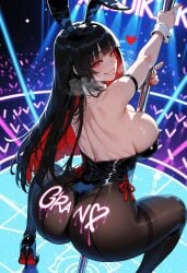 ai_generated big_ass big_breasts big_butt big_thighs black_hair bunnysuit female female_only huge_ass huge_breasts huge_butt huge_thighs jabami_yumeko kakegurui miyuai red_eyes sexy sexy_body stripper stripper_pole thick thick_ass thick_butt thick_legs thick_thighs