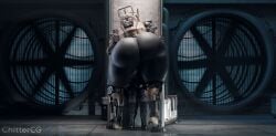 3d_(artwork) against_surface against_wall ambiguous_gender ass backsack balls big_butt deepspacebug digital_media_(artwork) duo electronic_arts femboy genitals hi_res huge_butt huge_hips huge_thighs human humanoid machine male mammal metal metallic_body rear_view respawn_entertainment robophilia robot spectre_(titanfall) thick_thighs titanfall wide_hips