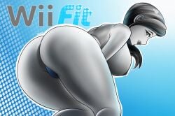 1girls ass ass_focus back back_view bare_shoulders bent_over big_ass big_breasts big_butt big_hips black_hair blue_background blue_panties bra_removed breasts butt_focus clothing color colored colored_skin covered_nipples curvaceous curvy curvy_body curvy_female curvy_figure curvy_hips curvy_thighs easyskweezy english_text female female_focus female_human female_only from_behind full_body gray_body gray_eyes gray_hair gray_lips gray_lipstick gray_skin grey_body grey_eyes grey_hair grey_skin hair hair_over_shoulder happy huge_ass human human_female large_ass large_breasts large_butt legs light-skinned_female light_body light_skin lips lipstick long-haired_female long_hair looking_at_viewer looking_back looking_to_the_side makeup mature_female nintendo no_bra pale-skinned_female pale_skin pony_tail ponytail presenting presenting_hindquarters pussy rear_view showing_ass sideboob smile smiling_at_viewer solo solo_female solo_focus squatting standing text thick_ass thick_thighs thighs thong_bikini tied_hair topless topless_female voluptuous white_body white_skin wide_hips wii_fit wii_fit_trainer wii_fit_trainer_(female)