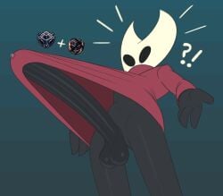 2025 4_fingers anthro arthropod balls big_penis black_balls black_body black_penis bodily_fluids bottomless bottomless_anthro bottomless_gynomorph bottomless_intersex cloak_only clothed clothing darkened_balls darkened_genitalia darkened_penis dripping erection erection_under_clothing exclamation_point fingers ftg_crossgender fti_crossgender gameplay_mechanics gemsum genital_fluids genital_growth genitals gradient_background growth gynomorph hi_res hollow_knight:_silksong hollow_knight_(franchise) hornet_(hollow_knight) huge_cock humanoid_genitalia humanoid_penis hyper hyper_genitalia hyper_long_penis hyper_penis intersex long_penis penis penis_growth precum precum_drip precum_through_clothing question_mark rule_63 simple_background solo surprised team_cherry wet wet_clothing