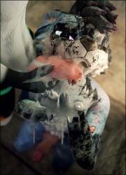 3d_(artwork) absurd_res animal_genitalia animal_penis anthro ass black_border blender_(artwork) bodily_fluids body_writing border canine_genitalia canine_penis cum cum_in_mouth cum_inside cum_on_face cum_on_own_face cum_on_self degradation degradation_kink degradation_text deuzear digital_media_(artwork) dripping duo ejaculation erection excessive_cum excessive_genital_fluids fellatio forked_tongue fur genital_fluids genitals hair hi_res inside knot knotted_penis licking lill_esp lill_espion looking_at_viewer looking_pleasured male male/male messy nude open_mouth oral orgasm penile penis public_use sex solo submissive text tongue tongue_out