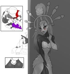 2girls adeptus_astartes aeldari banshee_(warhammer_40k) eldar female horny howling_banshee imperium_of_man male multiple_females multiple_girls post-human power_armor sex space_marine spacemaxmarine spying straight warhammer_(franchise) warhammer_40k yvraine