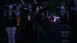 2girls bondage captured cement_shoes damsel_in_distress final_fantasy_xiv helpless imminent_death peril scared smudged_makeup