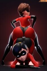 2024 2girls 3d 3d_(artwork) all_fours armwear ass ass_to_ass ass_up backboob big_ass black_gloves black_hair bodysuit brown_eyes brown_hair bubble_ass bubble_butt costume daughter disney domino_mask eyewear female female_only gloves hair helen_parr high_resolution highres huge_ass lips looking_back looking_back_at_another mature mature_female mature_woman milf mother mother_and_daughter pixar pixar_mom pose posing purple_eyes red_bodysuit short_hair small_breasts smitty34 superhero_costume superheroine the_incredibles the_incredibles_2 violet_parr