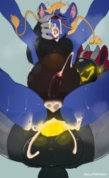 alternate_version_at_source anal anal_sex anthro blonde_hair blue_body blush blush_lines bodily_fluids bovid bovine bullstarhaku cattle character_request claws closed_eyes cum cum_from_eyes cum_from_nose cum_in_ass cum_in_nose cum_inside cum_through duo ear_piercing finger_claws from_front_position fu_manchu genital_fluids genitals glowing glowing_eyes grey_horn hair hi_res horn humanoid_genitalia humanoid_penis inflation looking_at_another looking_at_partner machine male male/male mammal narrowed_eyes nude open_mouth penetration penile penile_penetration penis penis_in_ass piercing protogen sex signature soleil_(itstedda) spread_legs spreading tears yellow_penis